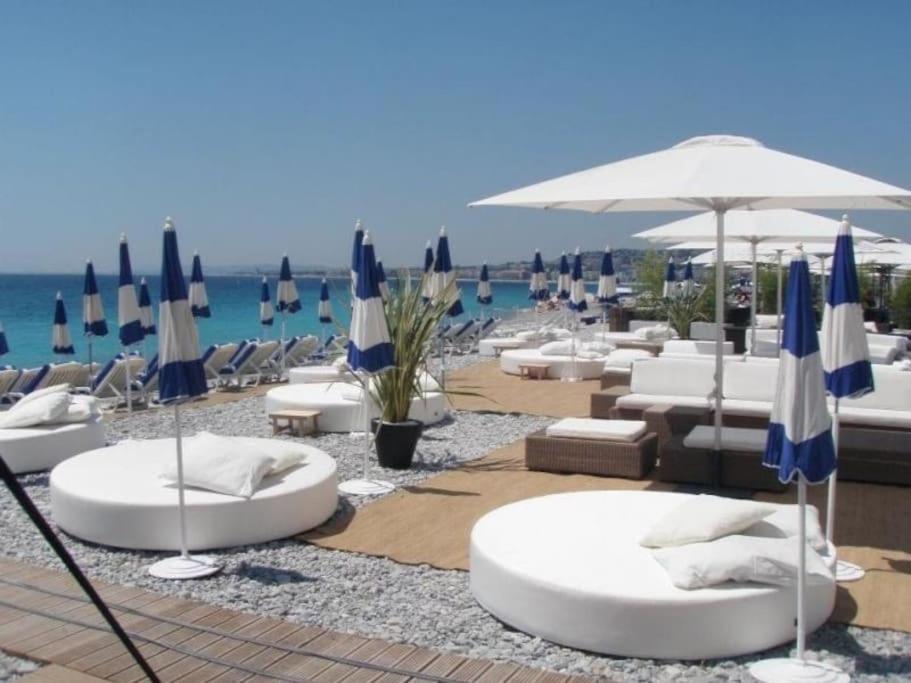 Cannes Palm Beach Parking, Clim, Wifi Plage 2' A Pieds Eksteriør billede